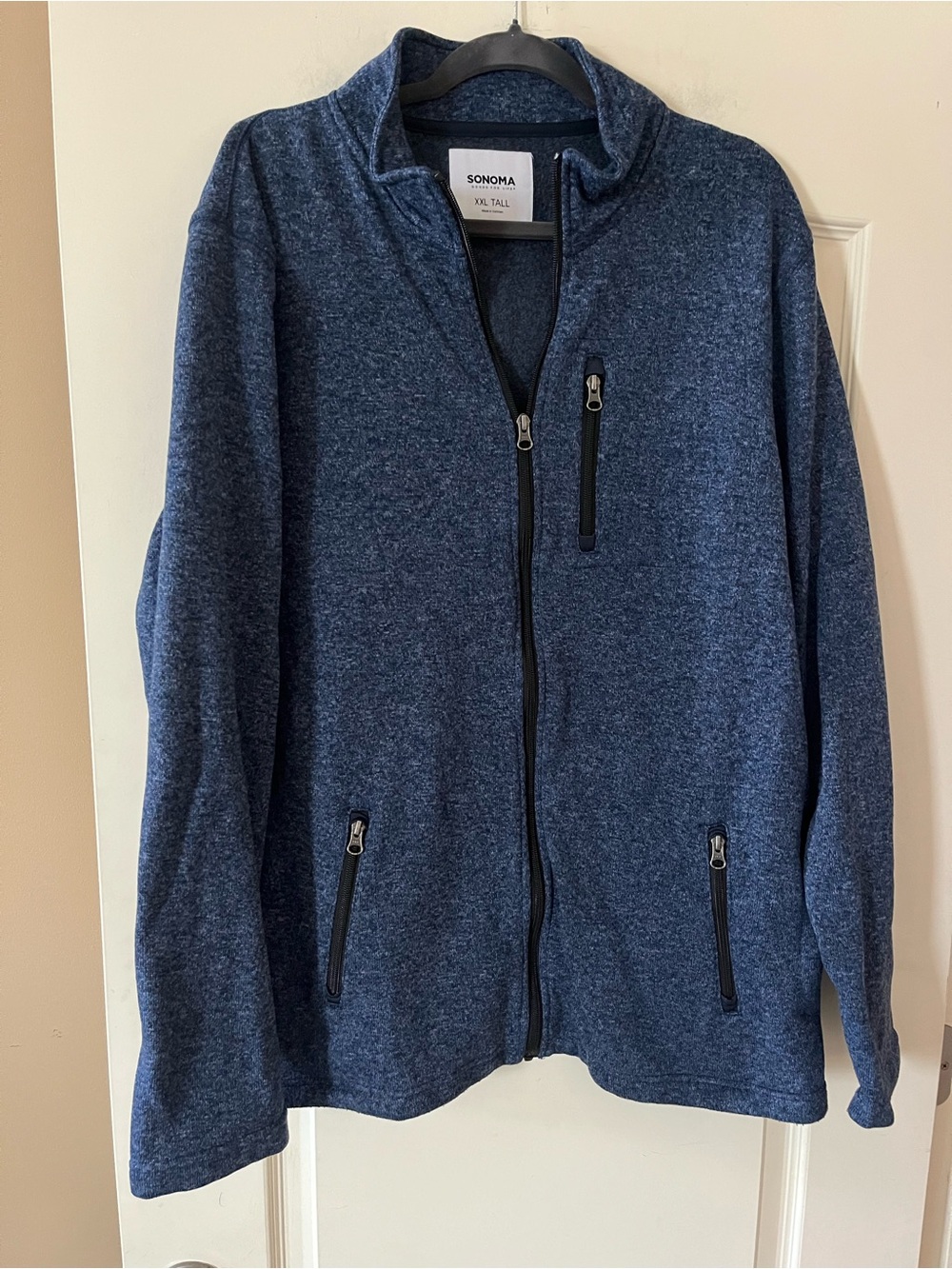 Men’s Sonoma Smoky Blue Full-Zip Jacket with zip pockets size XXL Tall
